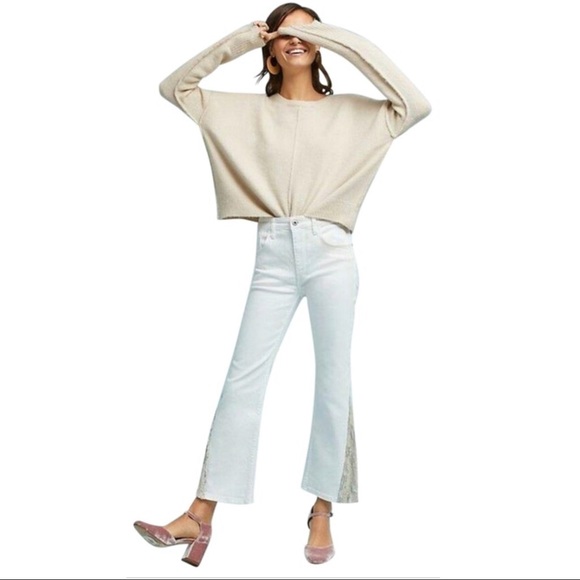 Anthropologie
White High-rise Sequins Flare Jeans - Picture 2 of 15